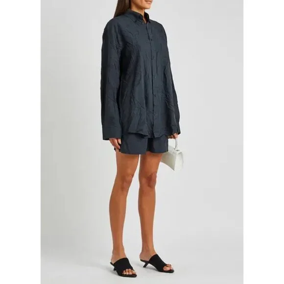 Balenciaga wardrobe logo jacquard print oversized shirt - Picture 2 of 11